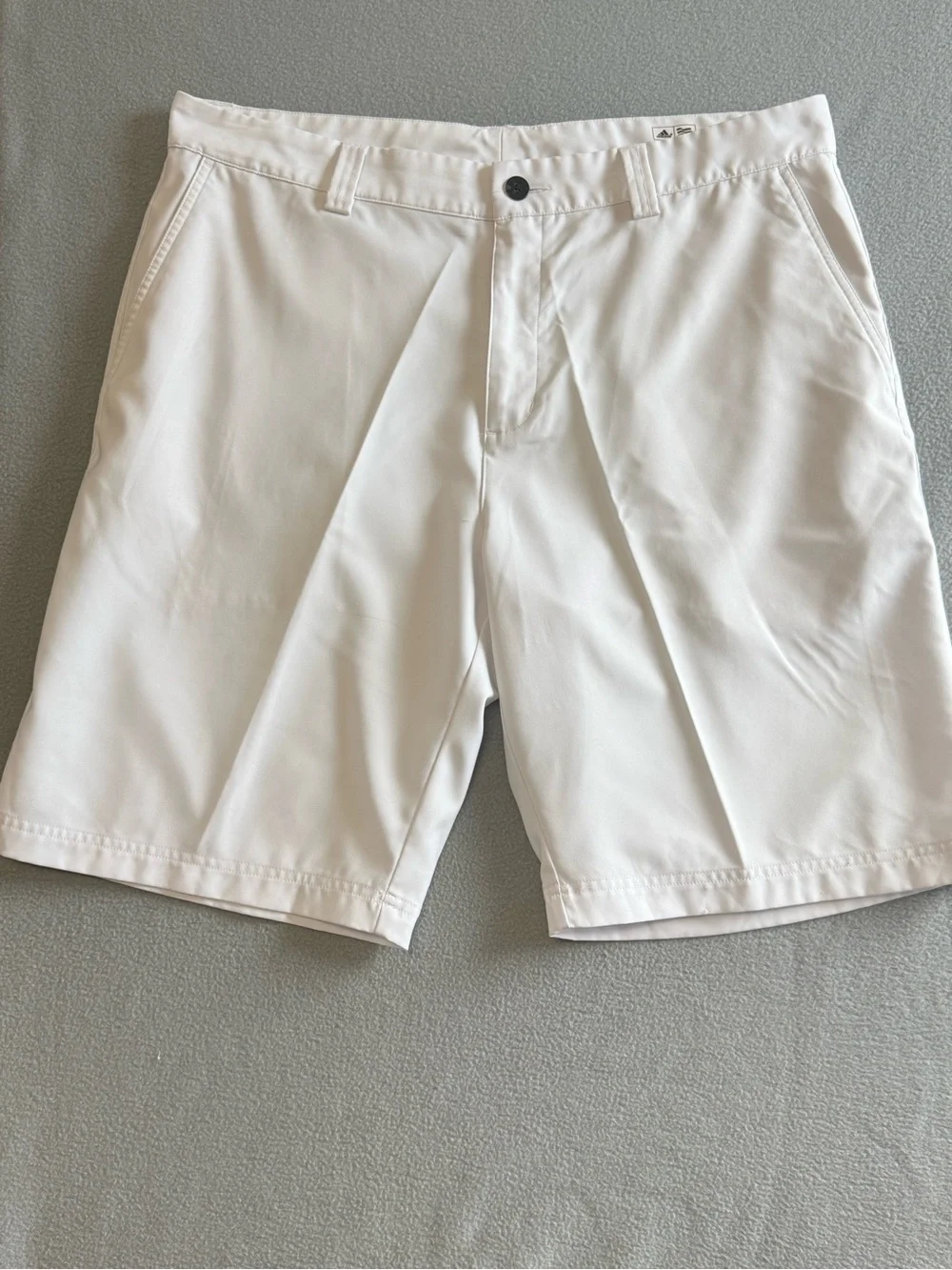 adidas Men’s White Flat Front Golf Shorts